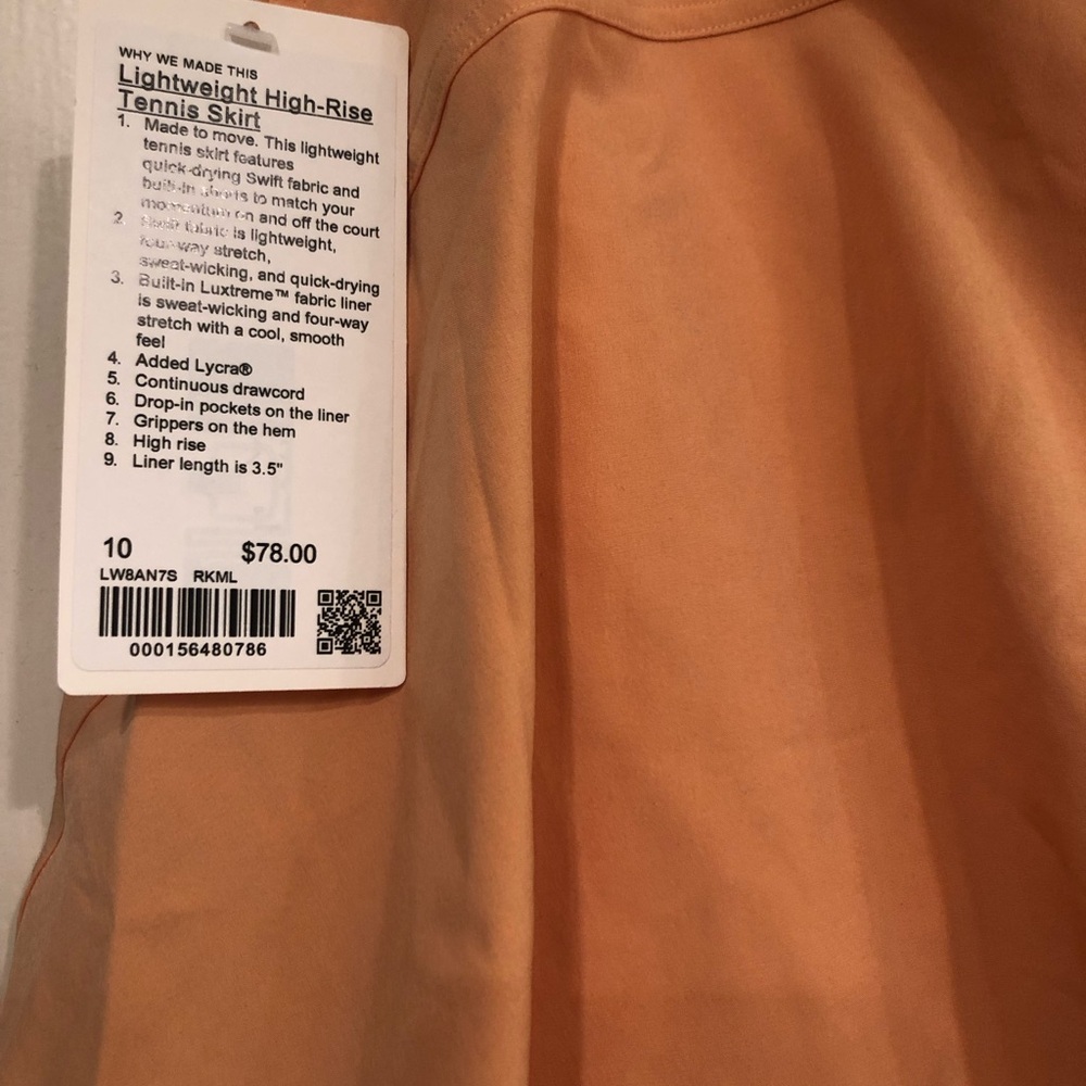 NWT Lululemon Lightweight High-Rise Tennis Skirt - Picture 4 of 7